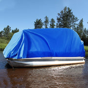 DURAFORCE Waterproof Boat Cover 21-24ft Trailerable Pontoon Dark Blue 102" Beam