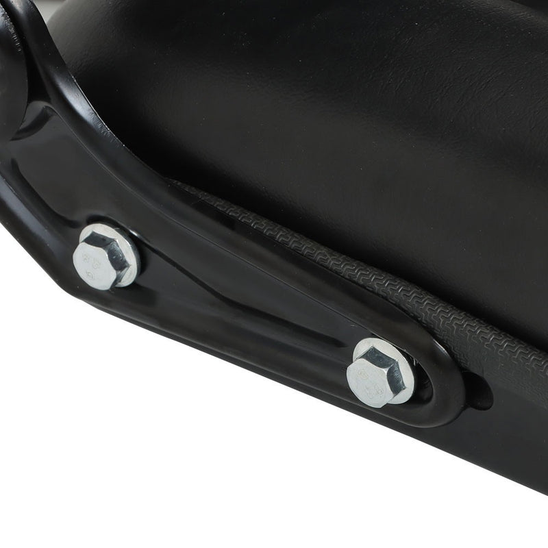 DURAFORCE Black Universal Forklift Seat PVC Tractor Seat Foldable w/ Armrests & Switch