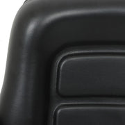 DURAFORCE Black Universal Forklift Seat PVC Tractor Seat Foldable w/ Armrests & Switch