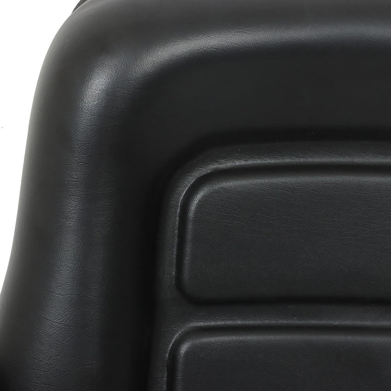 DURAFORCE Black Universal Forklift Seat PVC Tractor Seat Foldable w/ Armrests & Switch