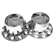 DURAFORCE 4× 33MM Chrome Rear Wheel Axle Hub Nut Covers Semi ABS Plastic Kit