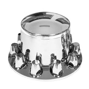 DURAFORCE 4× 33MM Chrome Rear Wheel Axle Hub Nut Covers Semi ABS Plastic Kit