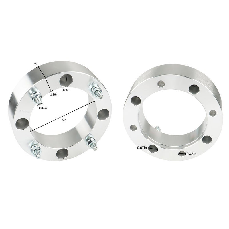 DURAFORCE 4x Wheel Spacers 4x156 2" 131mm 3/8"-24 for Kawasaki 300B Lakota 1995-2000