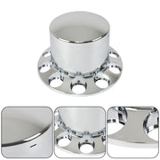 DURAFORCE 4PCS 33mm Chrome Rear Wheel Axle Covers Hub Caps Lug Nuts for Semi Truck