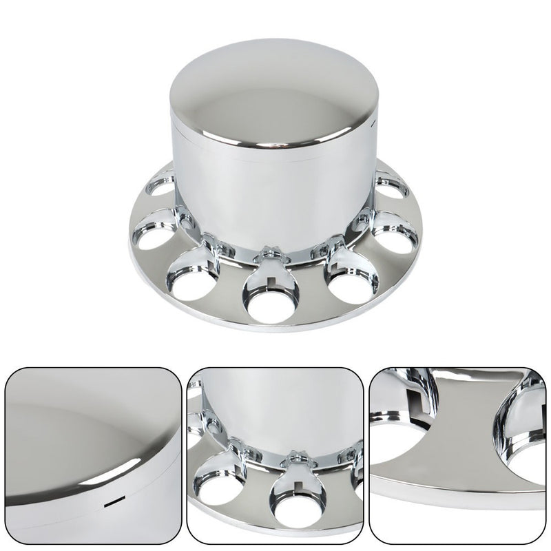DURAFORCE 4PCS 33mm Chrome Rear Wheel Axle Covers Hub Caps Lug Nuts for Semi Truck