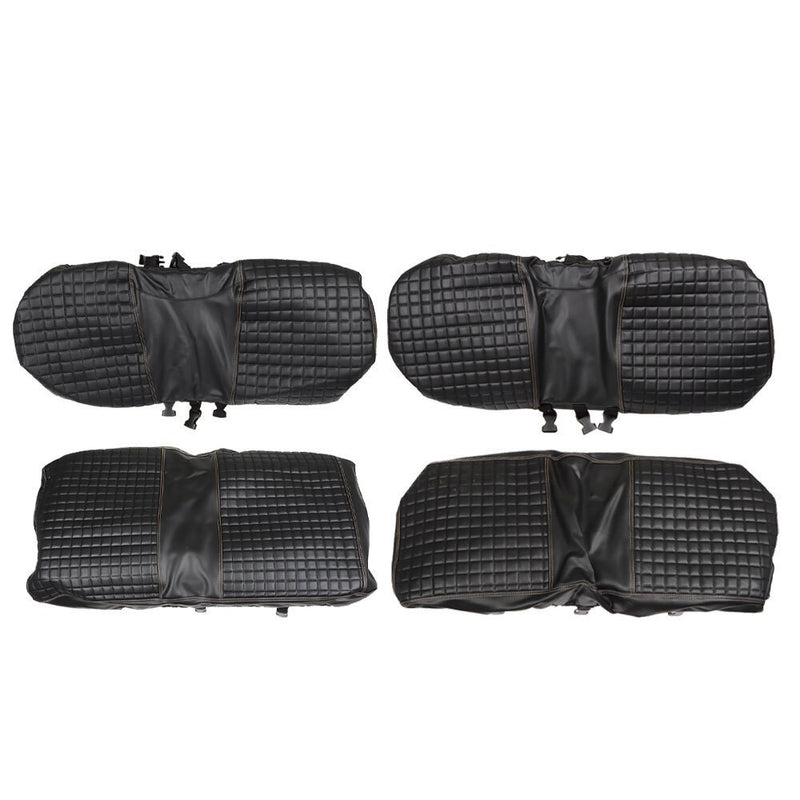 DURAFORCE Front & Rear Diamond Stitch Seat Covers for E-Z-GO Medalist/TXT 94-13 Black