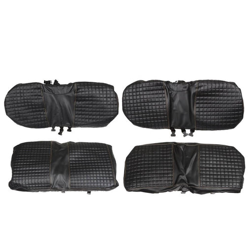 DURAFORCE Front & Rear Diamond Stitch Seat Covers for E-Z-GO Medalist/TXT 94-13 Black