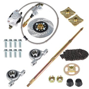 DURAFORCE Go Kart Rear Live Axle Kit with Brake, Sprocket, Hub & Chain for Drift Trike