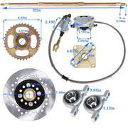 DURAFORCE Go Kart Rear Live Axle Kit with Brake, Sprocket, Hub & Chain for Drift Trike