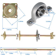 DURAFORCE Go Kart Rear Live Axle Kit with Brake, Sprocket, Hub & Chain for Drift Trike