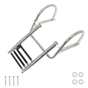 DURAFORCE 4-Step Stainless Steel Telescoping Boat Ladder with Pedal & Hand Railing