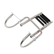 DURAFORCE 4-Step Stainless Steel Telescoping Boat Ladder with Pedal & Hand Railing