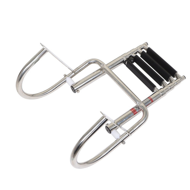DURAFORCE 4-Step Stainless Steel Telescoping Boat Ladder with Pedal & Hand Railing