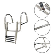 DURAFORCE 4-Step Stainless Steel Telescoping Boat Ladder with Pedal & Hand Railing