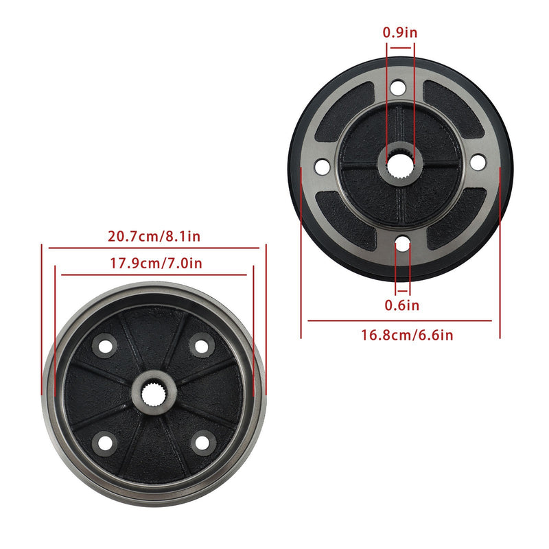 DURAFORCE 41038-1226 Rear Brake Drum Hub for Kawasaki Mule 2510/2500/2010
