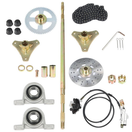 DURAFORCE Go Kart Rear Axle Kit 740mm with T8F 58T Chain Sprocket Fit