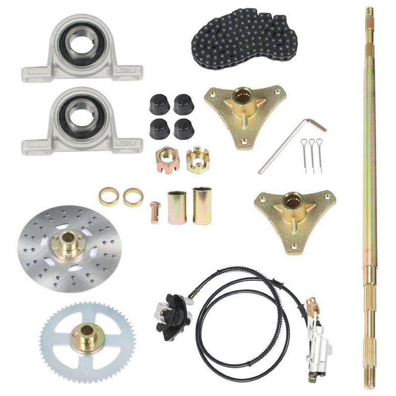 DURAFORCE Go Kart Rear Axle Kit 740mm with T8F 58T Chain Sprocket Fit