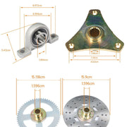 DURAFORCE Go Kart Rear Axle Kit 740mm with T8F 58T Chain Sprocket Fit