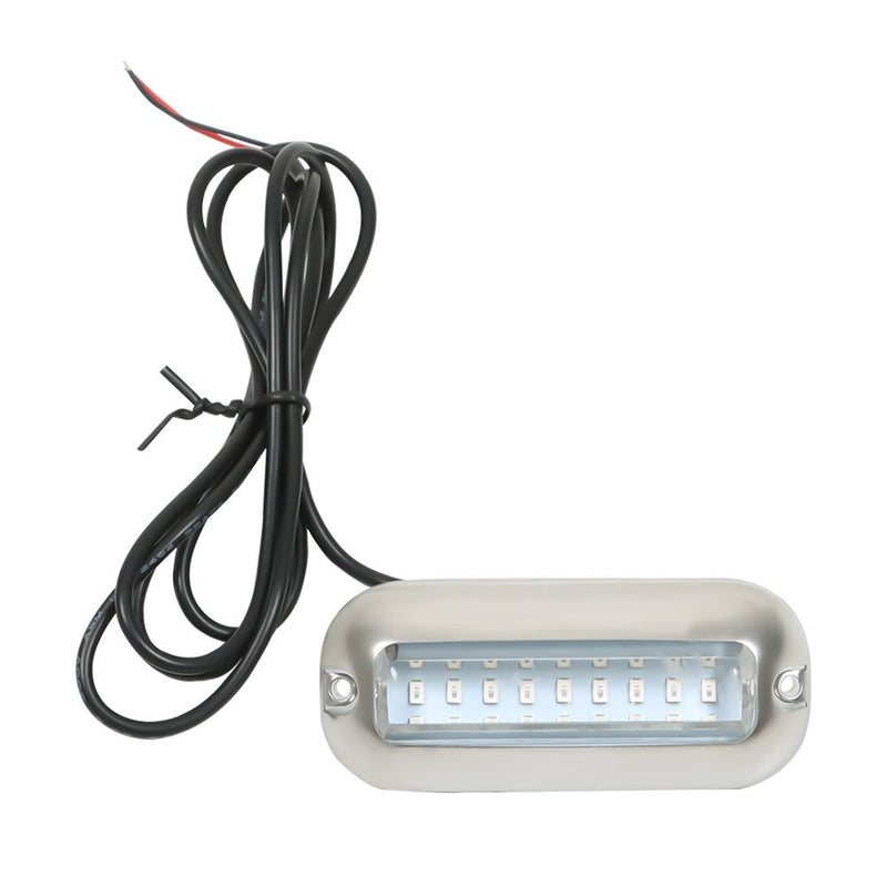 DURAFORCE 2X Blue LED Underwater Boat Lights Stainless Steel Marine Pontoon Transom