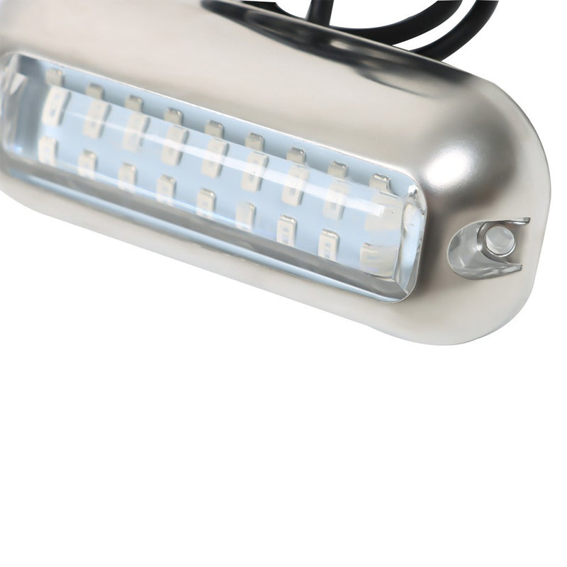 DURAFORCE 2X Blue LED Underwater Boat Lights Stainless Steel Marine Pontoon Transom