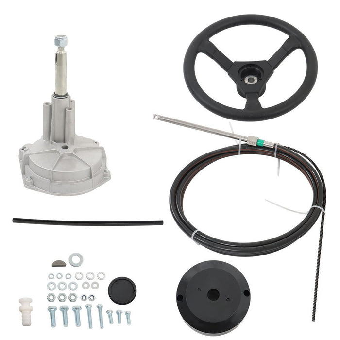 DURAFORCE 17Ft Marine Boat Rotary Steering Kit SS13217 with 13.5" Wheel Outboard Cable