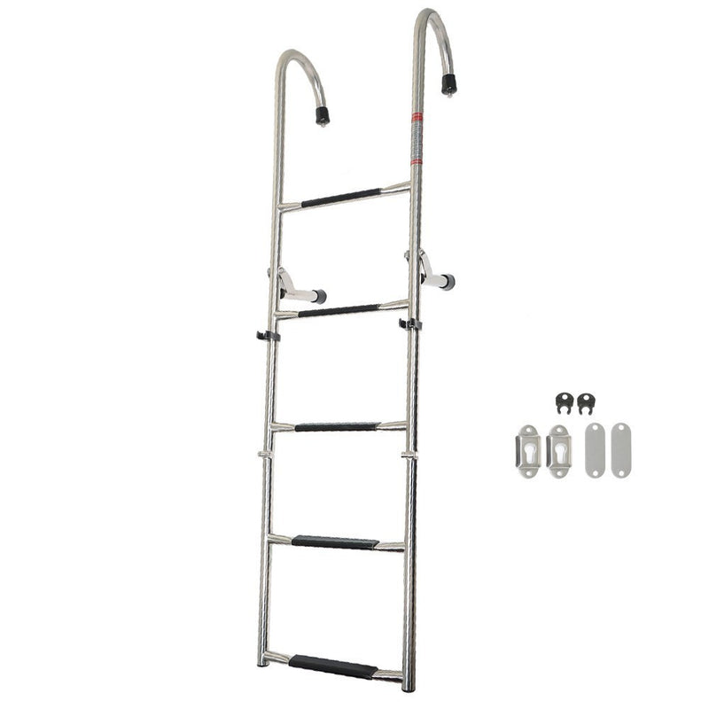 DURAFORCE (2 & 3 Step) Durable 304 Stainless Steel Folding Ship Ladder - Sturdy Marine Use