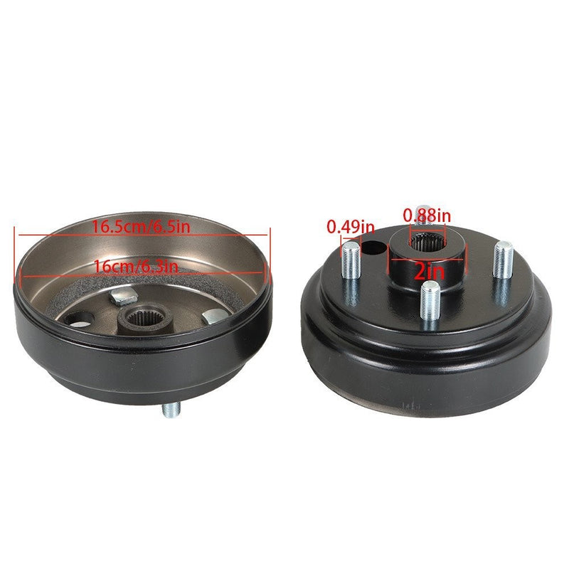 DURAFORCE 2pcs EZGO RXV Rear Wheel Brake Hub Drum 30 Teeth Gas 4-Cycle Golf Cart 1991+