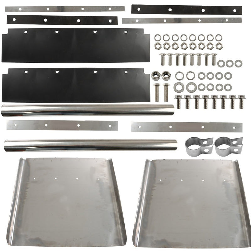 DURAFORCE Heavy Duty 24" x 24" Stainless Steel Quarter Fender Pair for Freight Trucks