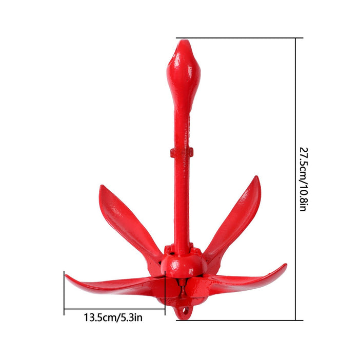 DURAFORCE 2-Pack Red Folding 1.5KG Grapnel Boat Kayak Marine Anchor Set