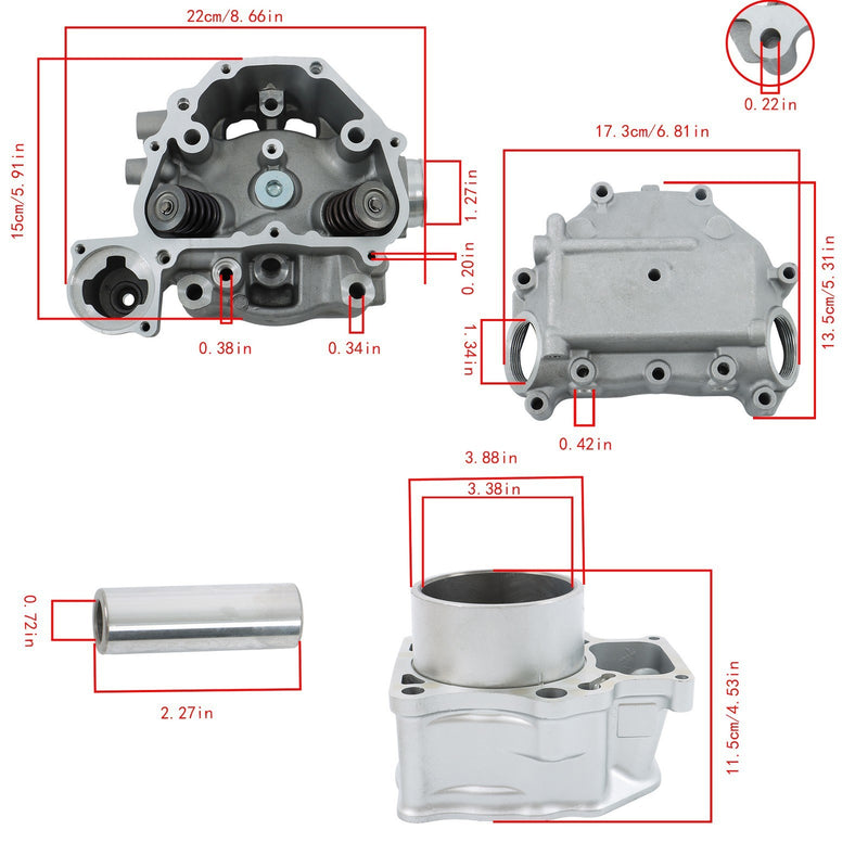 DURAFORCE Honda TRX500 Cylinder Head Rebuild Kit ATV 2012-2019 Fit Replacement