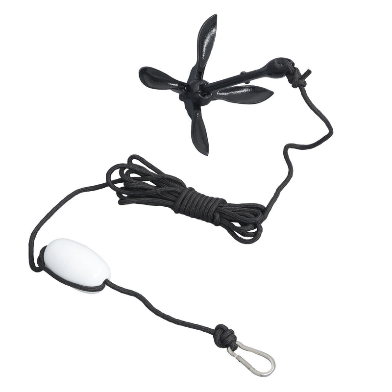 DURAFORCE 2-Pack Folding Grapnel Boat Kayak Anchors 1.5KG Marine Black Set