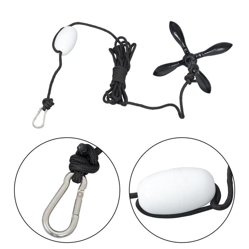 DURAFORCE 2-Pack Folding Grapnel Boat Kayak Anchors 1.5KG Marine Black Set