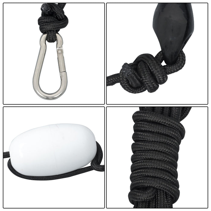 DURAFORCE 2-Pack Folding Grapnel Boat Kayak Anchors 1.5KG Marine Black Set