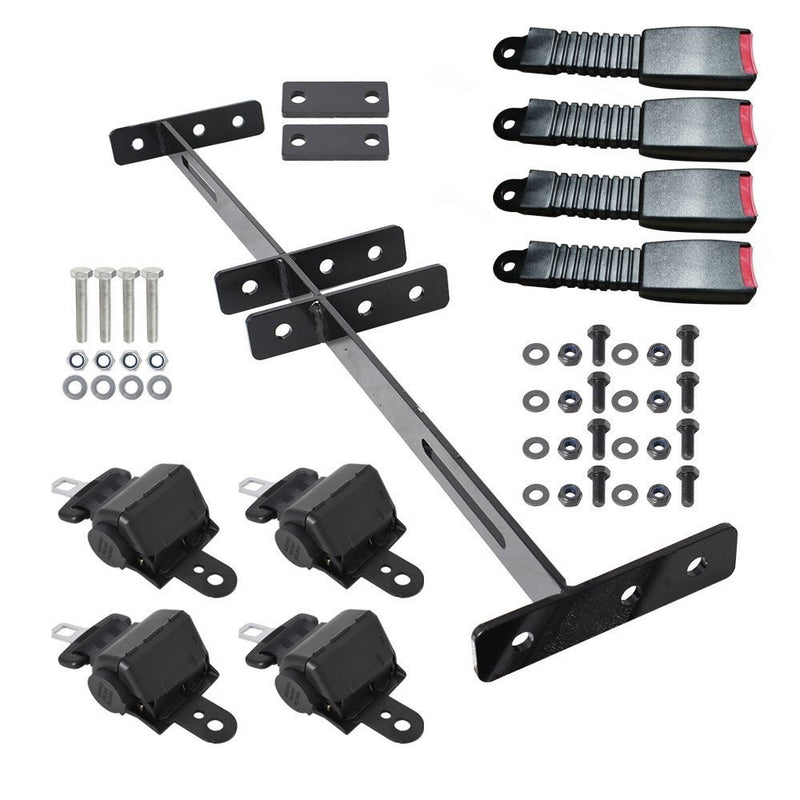 DURAFORCE Brand Golf Cart Retractable Seat Belts & Bracket Kit for EZGO Yamaha 4-Pack