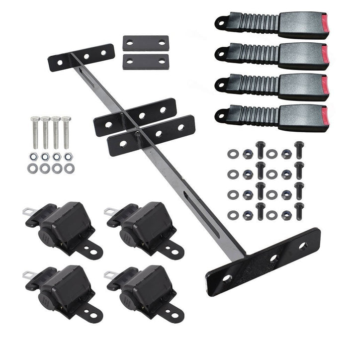 DURAFORCE Brand Golf Cart Retractable Seat Belts & Bracket Kit for EZGO Yamaha 4-Pack