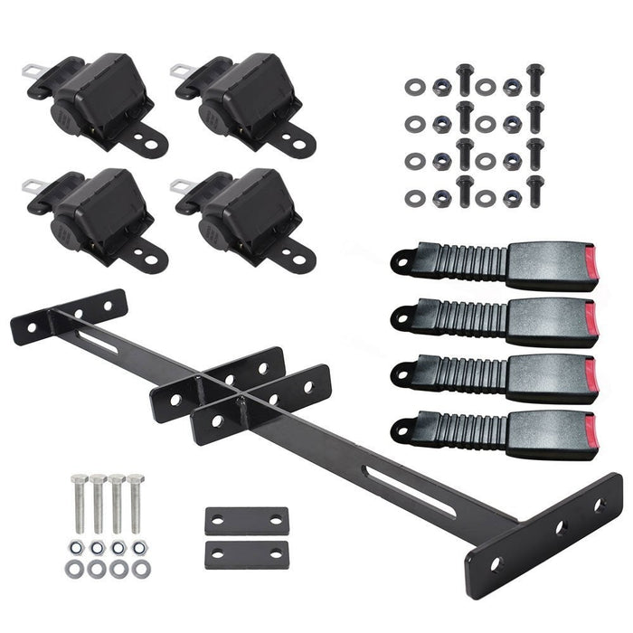 DURAFORCE Brand Golf Cart Retractable Seat Belts & Bracket Kit for EZGO Yamaha 4-Pack