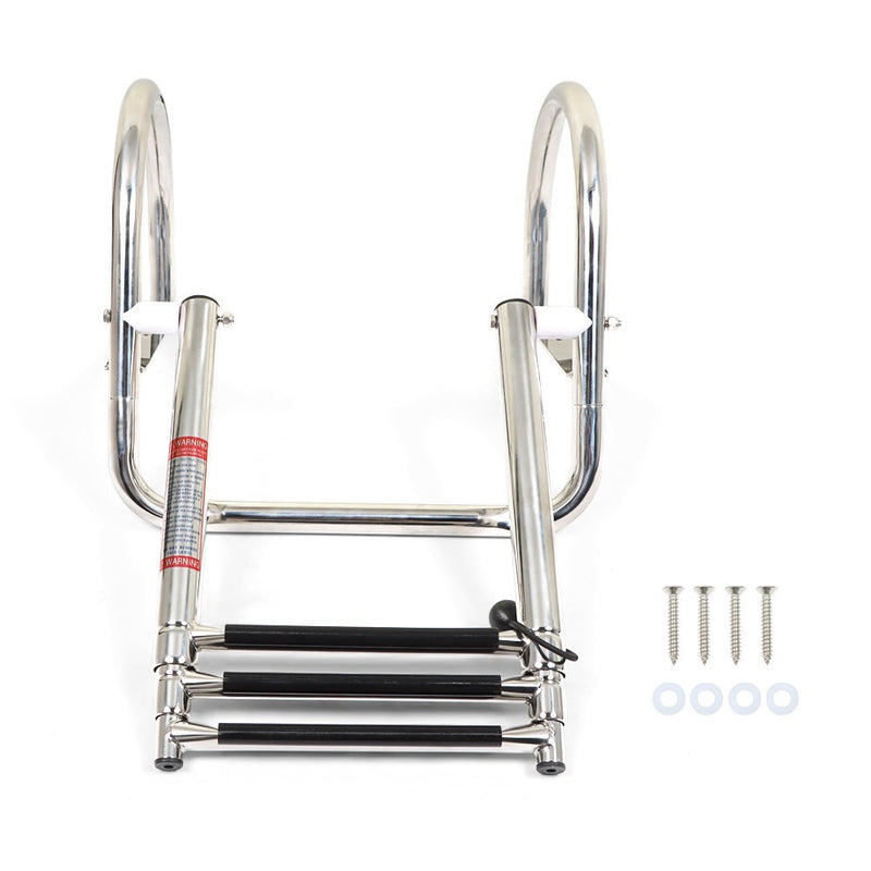 DURAFORCE Marine Yacht 3-Step Stainless Steel Ladder with Handrails - Durable & Safe