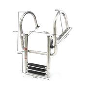 DURAFORCE Marine Yacht 3-Step Stainless Steel Ladder with Handrails - Durable & Safe