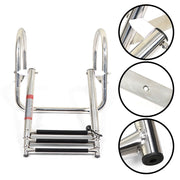 DURAFORCE Marine Yacht 3-Step Stainless Steel Ladder with Handrails - Durable & Safe