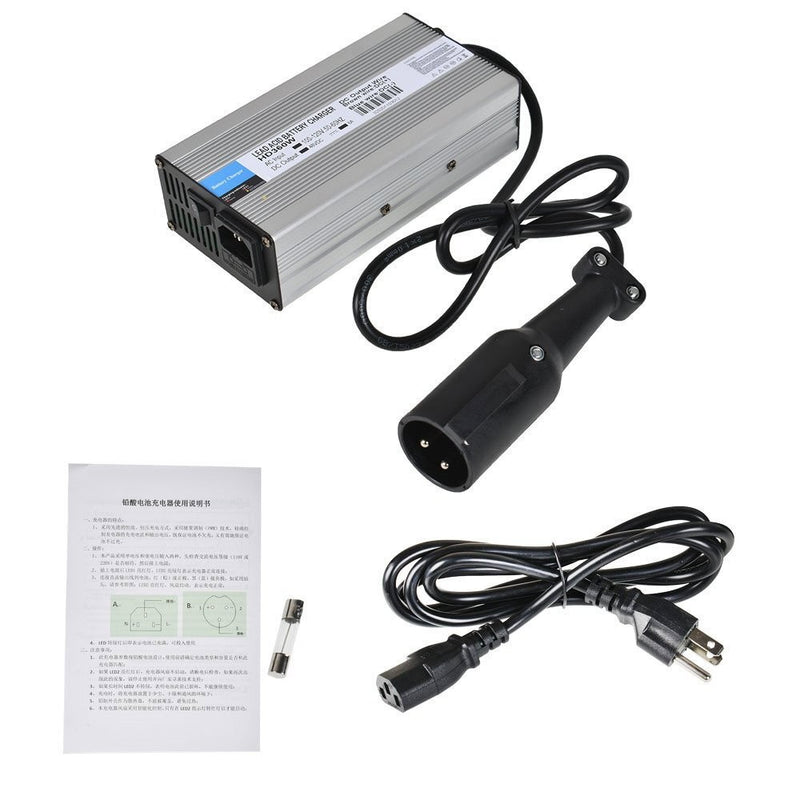 DURAFORCE 48V 6A Snap Head 3-Pin Battery Charger for EZGO Golf Cart Scooters