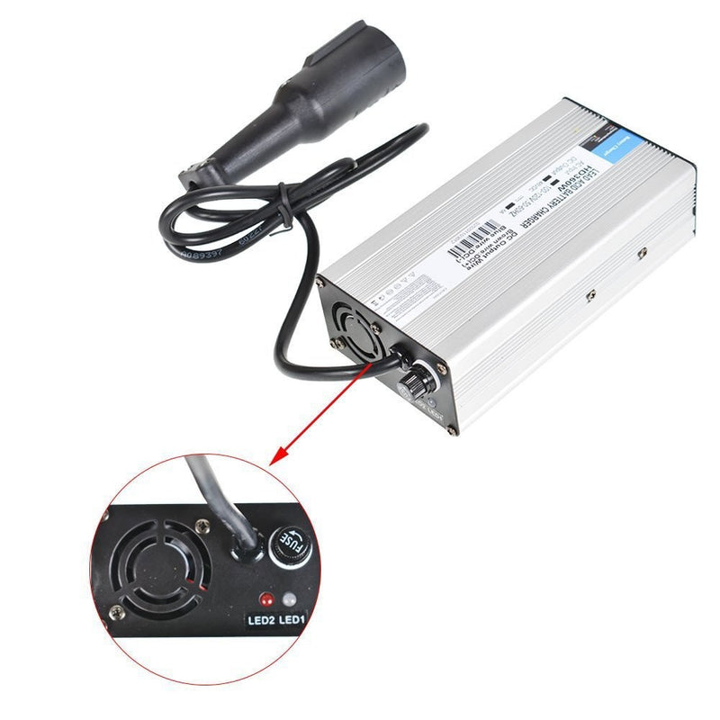 DURAFORCE 48V 6A Snap Head 3-Pin Battery Charger for EZGO Golf Cart Scooters