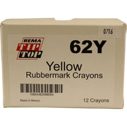 DURAFORCE REMA TIP TOP 62Y Yellow Rubbermark Marking Crayon Box of 12