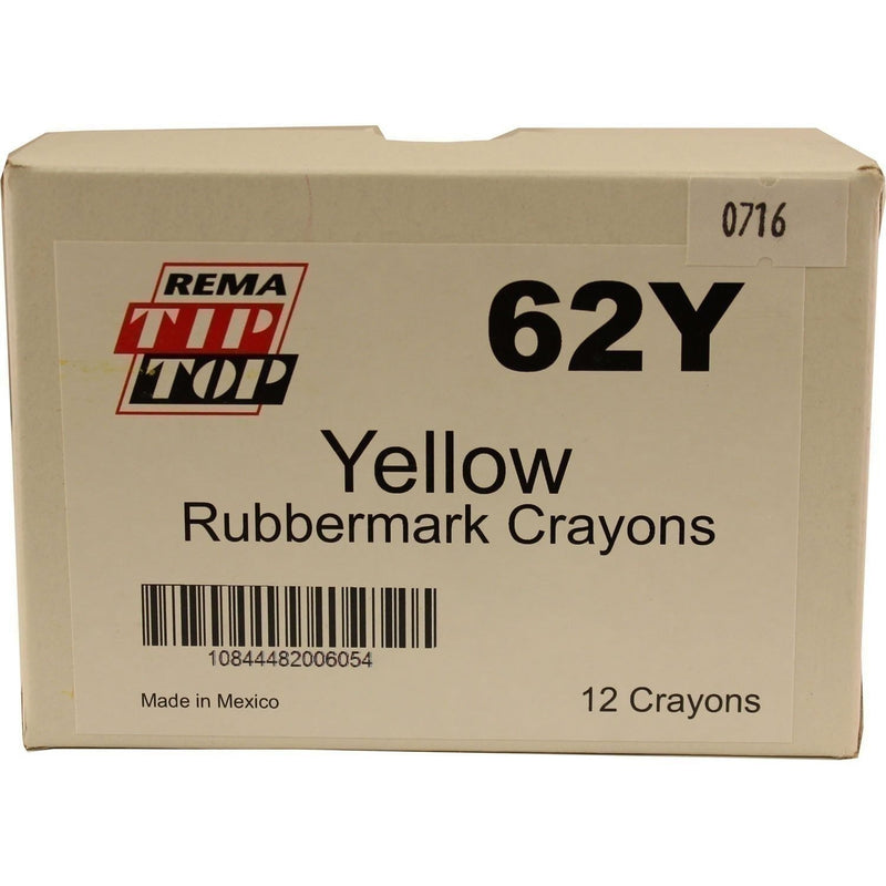 DURAFORCE REMA TIP TOP 62Y Yellow Rubbermark Marking Crayon Box of 12