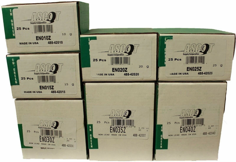 DURAFORCE Perfect Equipment EN Coated Zinc Wheel Weights 10-40gm Bundle (7 Items)