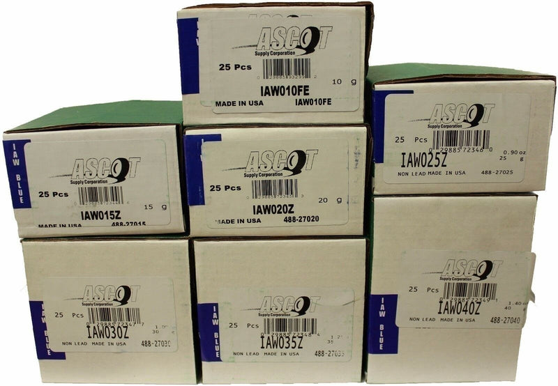 DURAFORCE Perfect Equipment IAW Zinc Wheel Weight Bundle 10-40gm, 7 Items Set