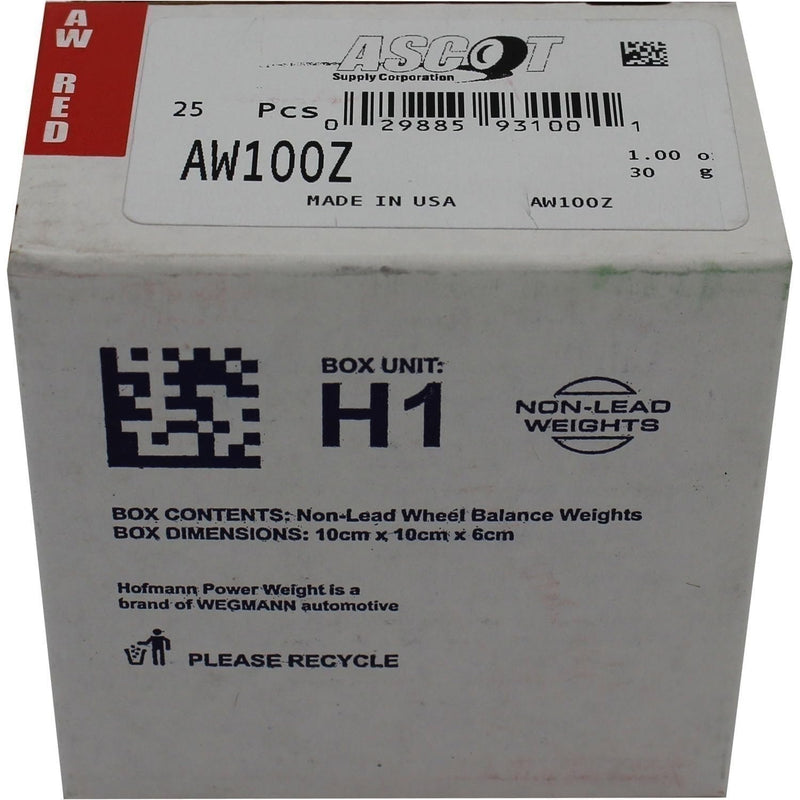 DURAFORCE Perfect Equipment AW100Z Coated Zinc Wheel Weights 1oz Box of 25