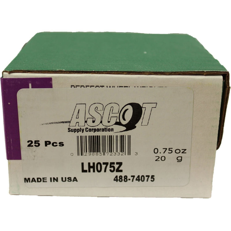DURAFORCE Perfect Equipment LH075Z Zinc Wheel Weights 0.75 oz - Box of 25