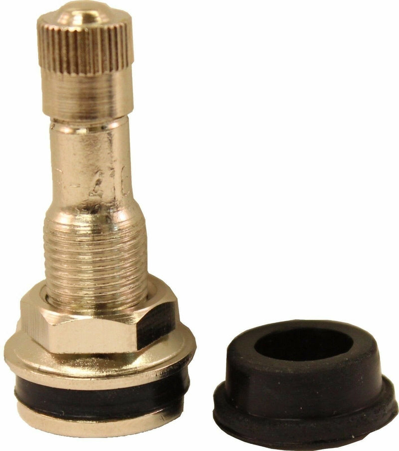 DURAFORCE TR416 Chrome Clamp-In Valve Stem 1-1/4" for .453 & .625 Holes - Pack of 10
