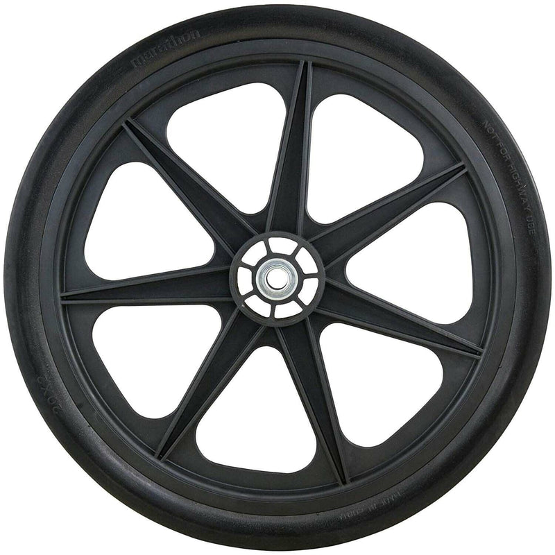 DURAFORCE Marathon 92001 20x2 Flat Free Ribbed Garden Cart Tire on Rim