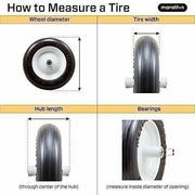DURAFORCE Marathon 92001 20x2 Flat Free Ribbed Garden Cart Tire on Rim